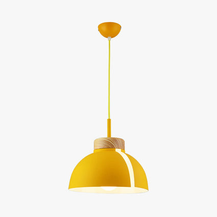 Nordic 1 Light Metal Shade Suspension Pendant - Pink/White/Black Dome Ceiling Light