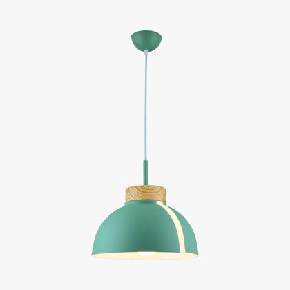 Nordic 1 Light Metal Shade Suspension Pendant - Pink/White/Black Dome Ceiling Light