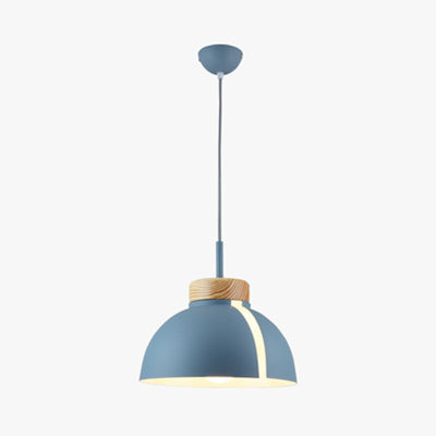 Nordic 1 Light Metal Shade Suspension Pendant - Pink/White/Black Dome Ceiling Light