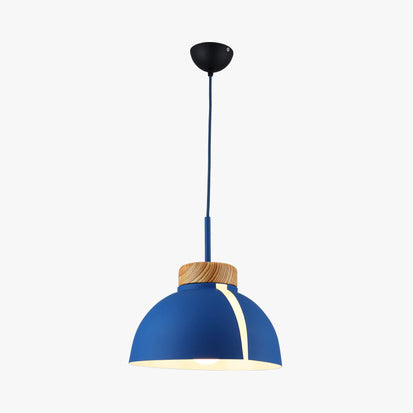Nordic 1 Light Metal Shade Suspension Pendant - Pink/White/Black Dome Ceiling Light