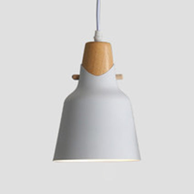 Luminaire suspendu contemporain en bois avec abat-jour en métal - Idéal pour la table à manger