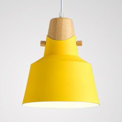 Modern Metal Bell/Dome Pendant Ceiling Light - 1 Light, 8.5"/14" Dia - Pink/Yellow/Green