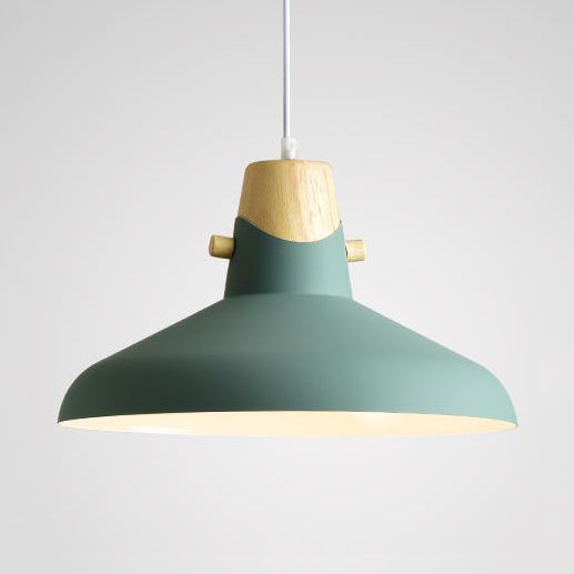 Modern Metal Bell/Dome Pendant Ceiling Light - 1 Light, 8.5"/14" Dia - Pink/Yellow/Green