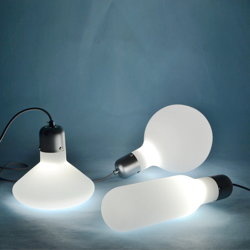 Contemporary Pendant Lighting: Single Light with White Glass Shade - Silver Ball/Cone/Pill-Shaped Hanging Lamp Kit