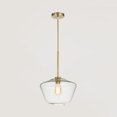 Modern Clear/Amber Glass Pendant Lamp - Triangle/Urn/Diamond Design, 1-Light, Ceiling Mount, 9"/14"/16.5" Wide