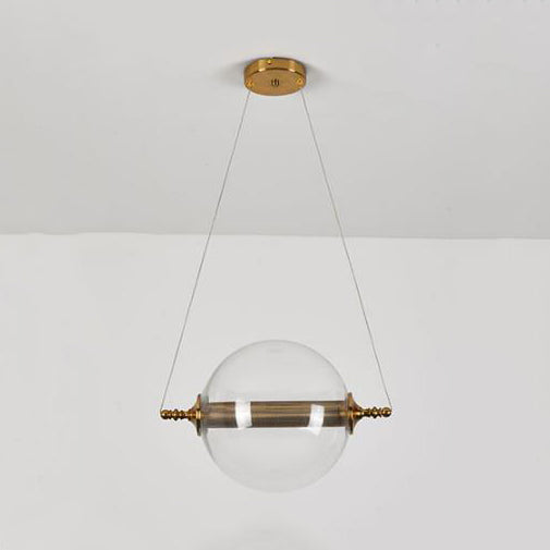 Modern Ball Pendant Amber/Smoke/Tan Glass Bedroom Ceiling Led Fixture