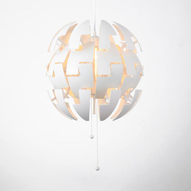 Contemporary Metallic Exploding Pendant Light In Green/Orange/White White