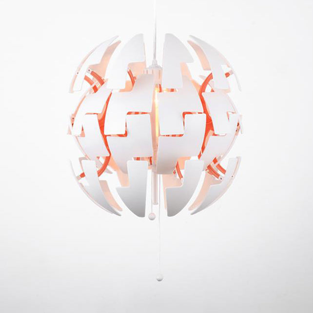 Contemporary Metallic Exploding Pendant Light In Green/Orange/White Orange