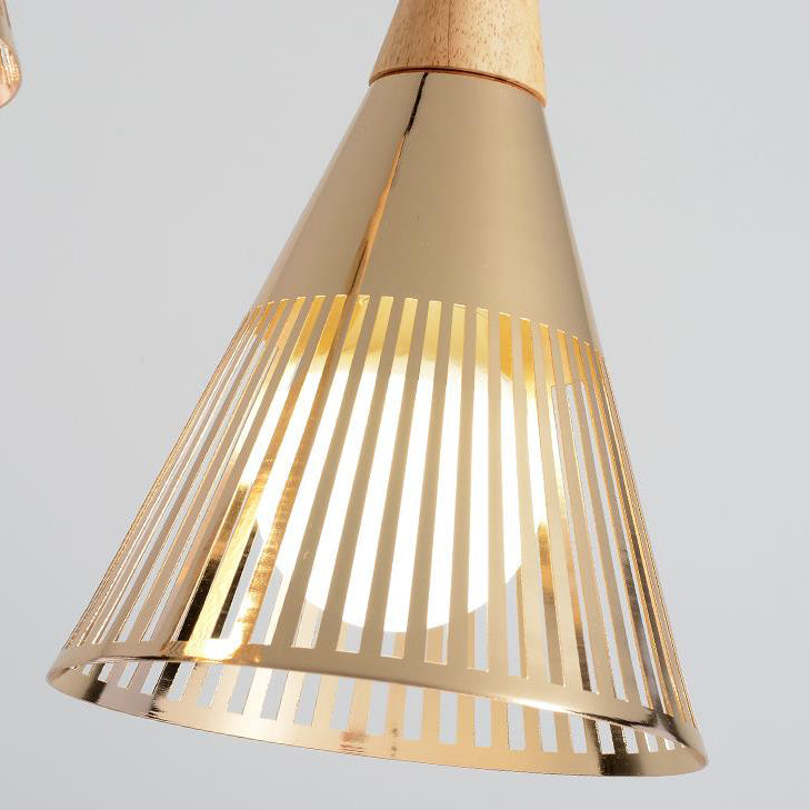 Modern Gold Conical Ceiling Light for Restaurants and Cafes