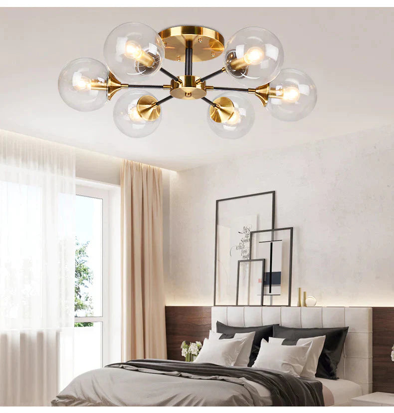 Nordic Light Luxury Glass Living Room Dining Room Ceiling Lamp