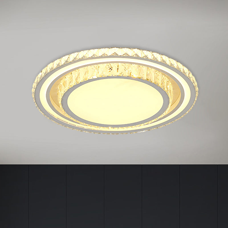 Plafonnier LED moderne à encastrer en cristal blanc