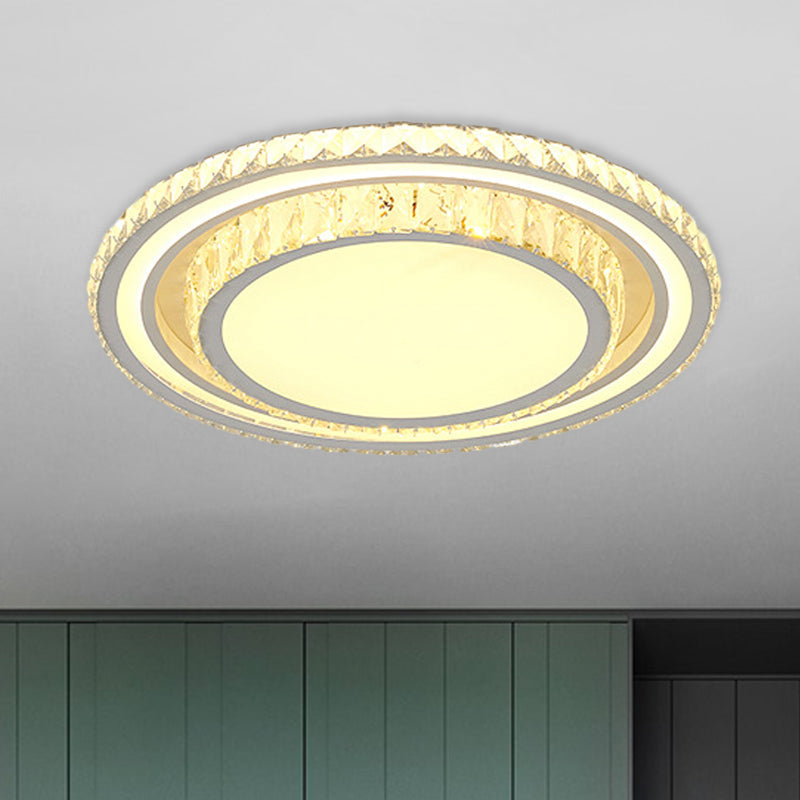 Plafonnier LED moderne à encastrer en cristal blanc