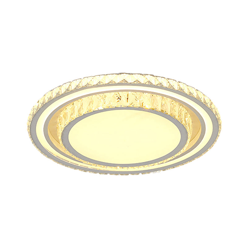 Plafonnier LED moderne à encastrer en cristal blanc