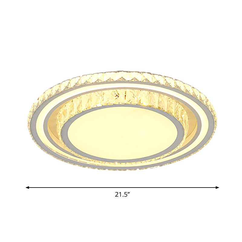 Plafonnier LED moderne à encastrer en cristal blanc