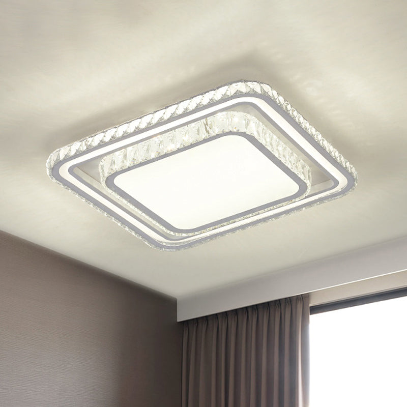 Plafonnier LED moderne à encastrer en cristal blanc