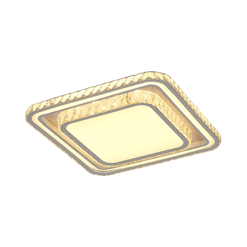 Plafonnier LED moderne à encastrer en cristal blanc