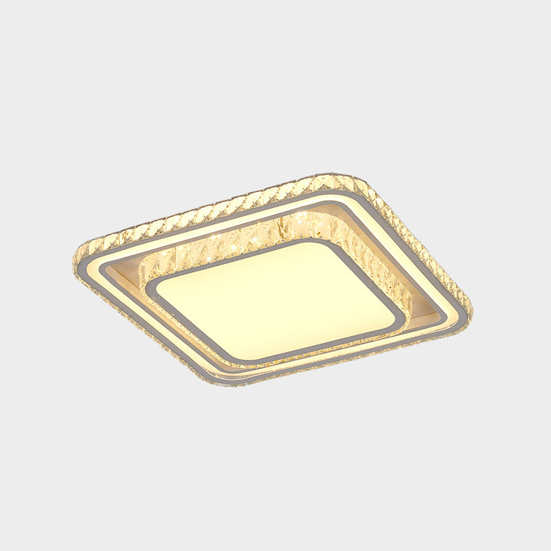 Plafonnier LED moderne à encastrer en cristal blanc