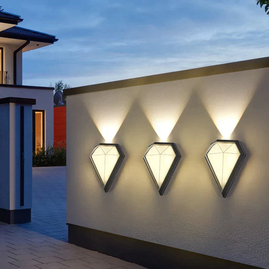 12W Outdoor Waterproof IP65 Diamond LED Wall Light Porch Garden Wall Lamps &amp; Indoor Bedroom Living Room Decoration Lighting Lamp