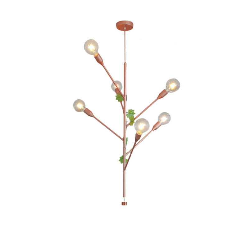 Lampe à suspension moderne en métal - 3/6 lumières - Doré/or rose - Idéal pour la salle à manger