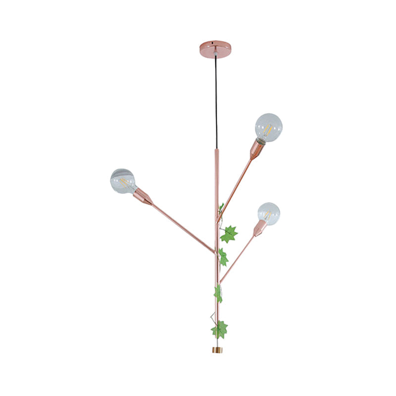 Lampe à suspension moderne en métal - 3/6 lumières - Doré/or rose - Idéal pour la salle à manger