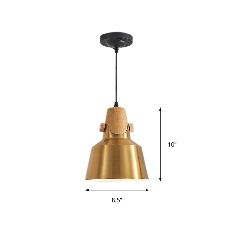 Modern Dome Metal Pendant Lighting - 1-Light Brass Hanging Lamp for Restaurant - 8.5"/14" Wide