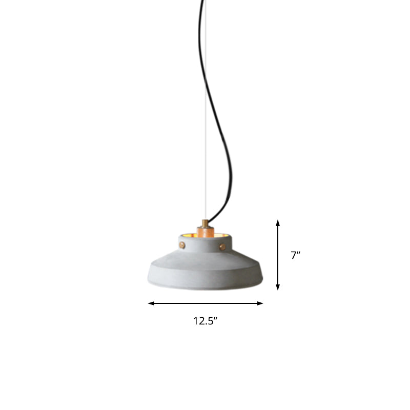 Grey Cement Suspension Lamp - Modernist 1 Light Hanging Ceiling Fixture Multiple Sizes Available