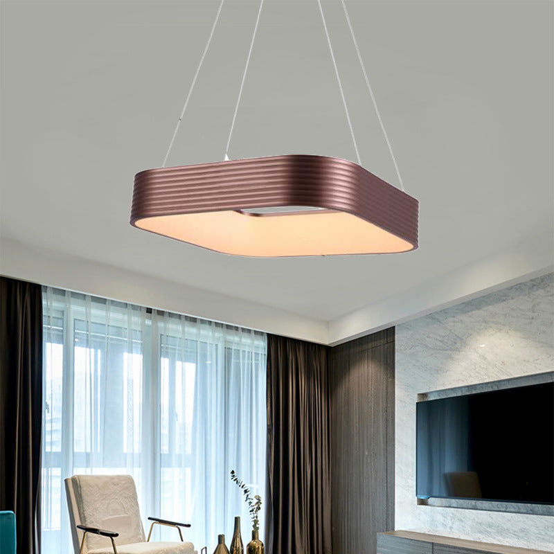 Modern Square Rose Gold Led Ceiling Light - 18/23.5 Wide / 18
