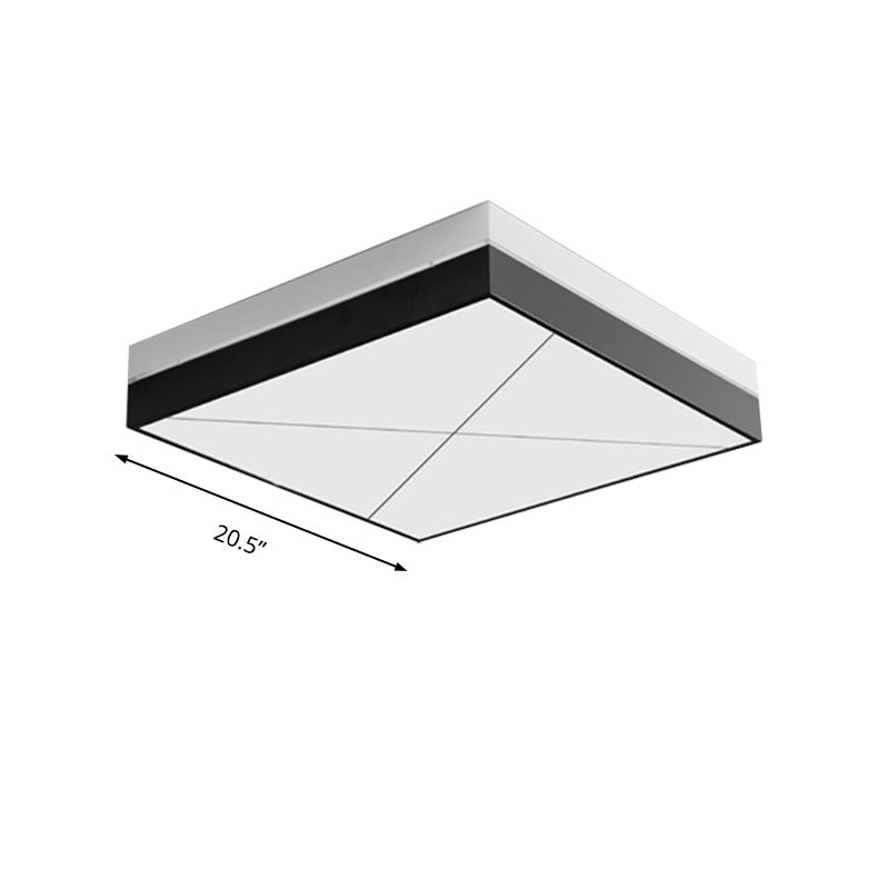 Modern White Square Flush Ceiling Light with Acrylic and Metal Frame - LED Bedroom Lighting in Warm/White