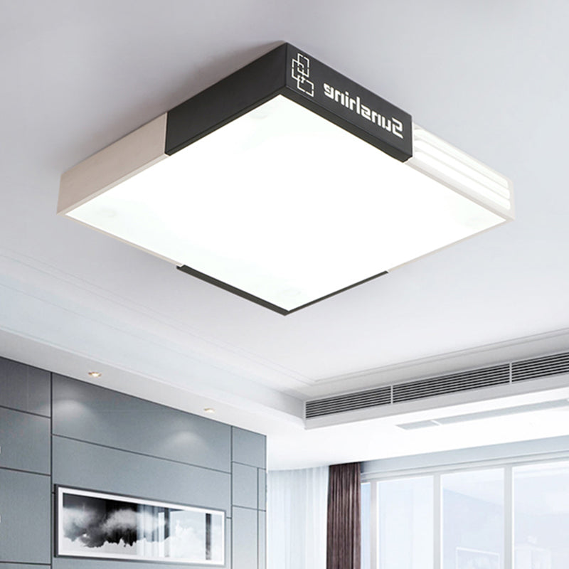 19.5"/23.5" Modern LED Square Acrylic Ceiling Lighting in White for Living Room