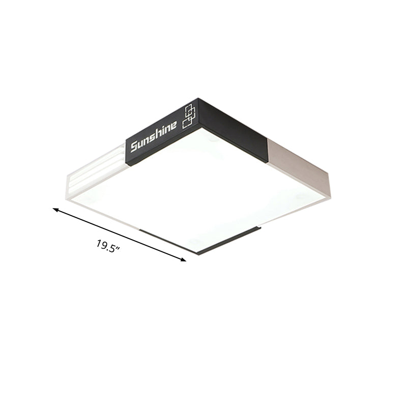 19.5/23.5 Modern Led Square Acrylic Ceiling Lighting In White For Living Room