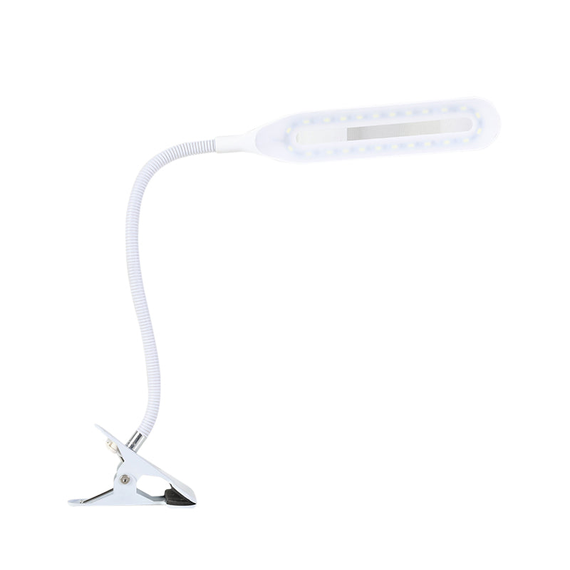 Oblong Shade Led Clip-On Desk Light With Eye-Caring Technology For Reading Black/White