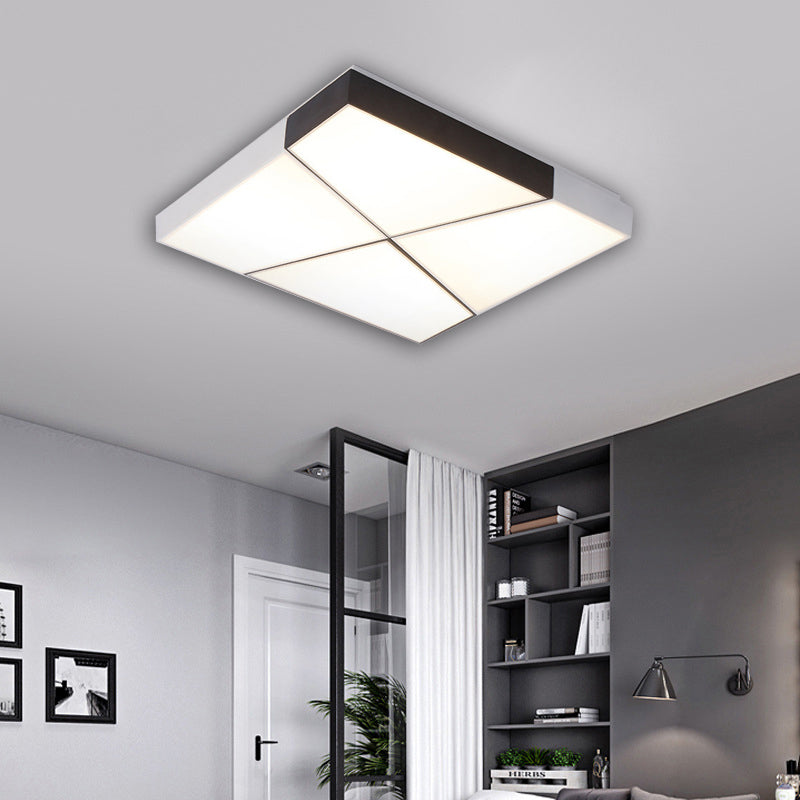Plafonnier LED contemporain - Plafonnier en acrylique blanc pour chambre à coucher