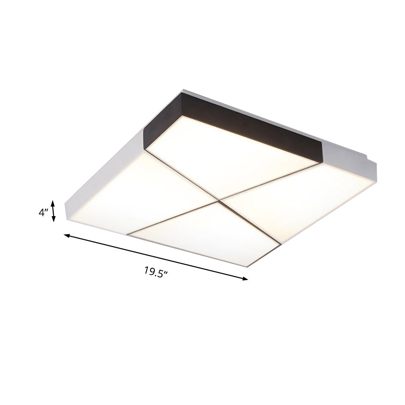 Plafonnier LED contemporain - Plafonnier en acrylique blanc pour chambre à coucher