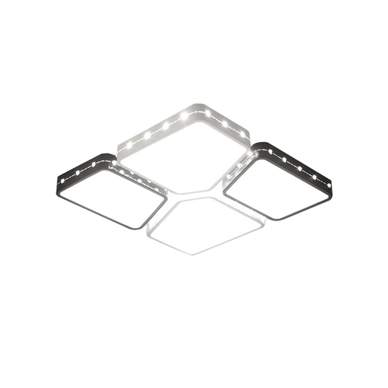 Modernist Style Acrylic Flush Mount Bedroom Lighting - 19.5"/23.5" Square LED Ceiling Light in White, Warm/White Light