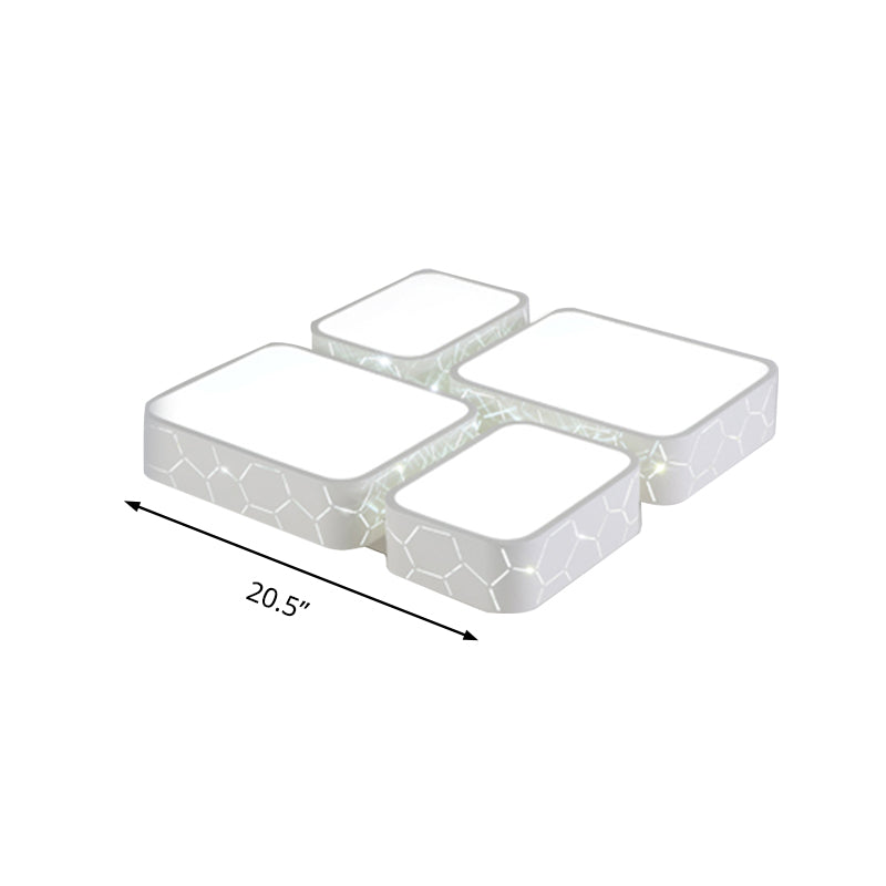 Contemporary LED Ceiling Light for Bedroom - White Finish with Warm/White Lighting and Square Acrylic"

or

"Square LED Ceiling Light for Modern Bedrooms - White Finish and Warm/White Lighting