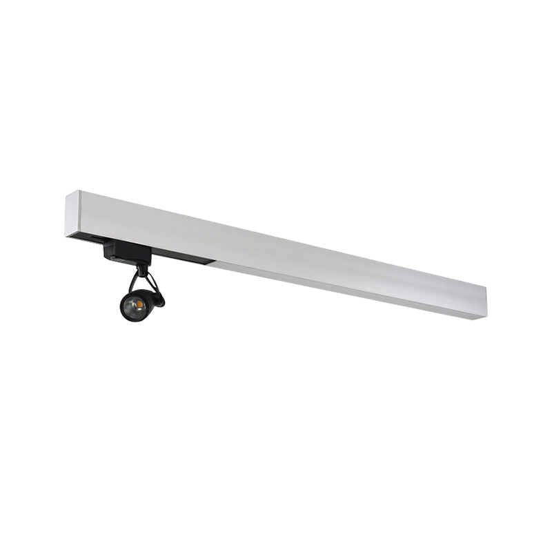 Minimalist Metal Pendant Light - White Rectangular Design with Swivel Joint for Office Spot Lighting