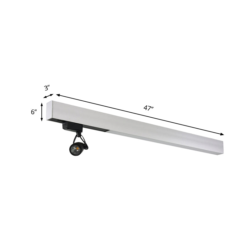 Minimalist Metal Pendant Light - White Rectangular Design with Swivel Joint for Office Spot Lighting