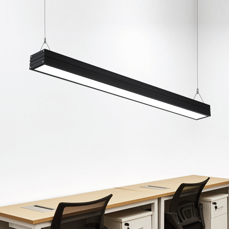 Contemporary Metal Led Pendant Ceiling Light - White/Silver/Black Ridged Case With Suspension Lamp