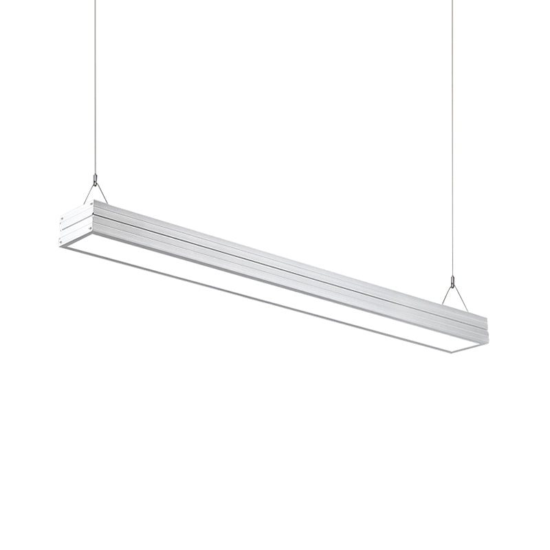 Contemporary Ridged Metal Pendant Light in White/Silver/Black with LED Suspension and Natural Lighting