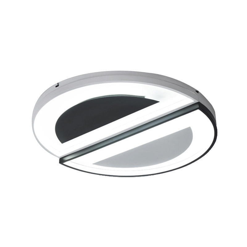 Modern Acrylic Flush Light Fixture with LED Ceiling Lighting - 18"/23.5" Wide - White, Warm/White Light