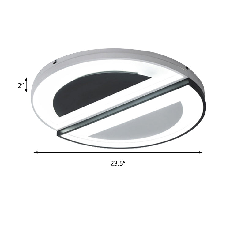 Modern Acrylic Flush Light Fixture with LED Ceiling Lighting - 18"/23.5" Wide - White, Warm/White Light