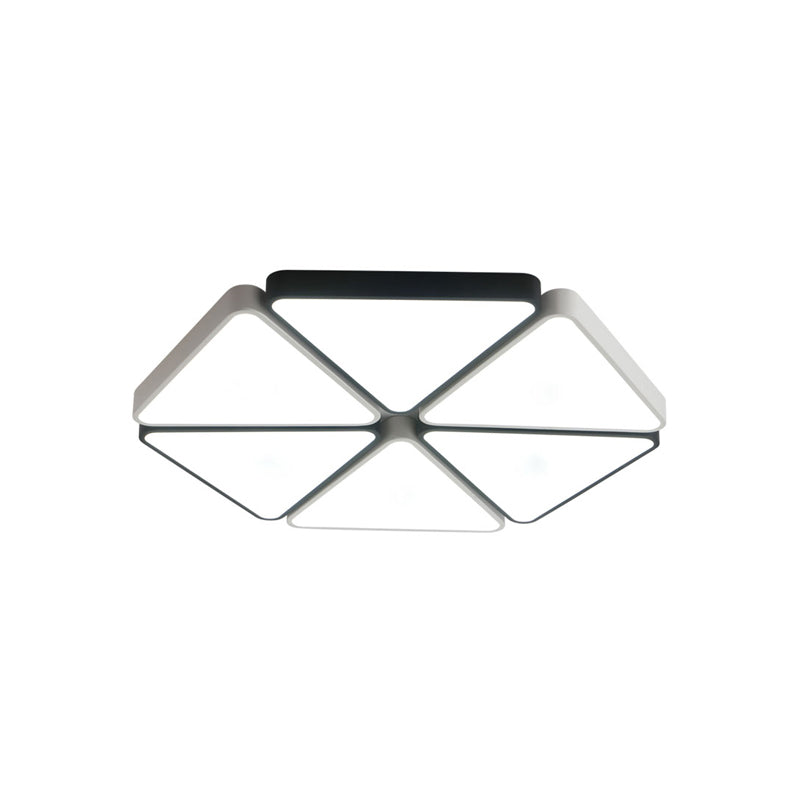 Plafonnier LED hexagonal en acrylique - Lumière chaude/blanche contemporaine pour salon, 19,5"/23,5" de large