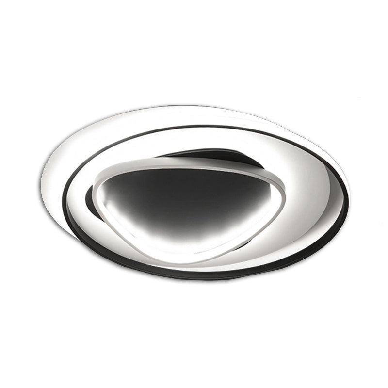18"/23.5" Wide Acrylic Circle Flushmount LED Ceiling Light - Modern Black Design in Warm/White Light