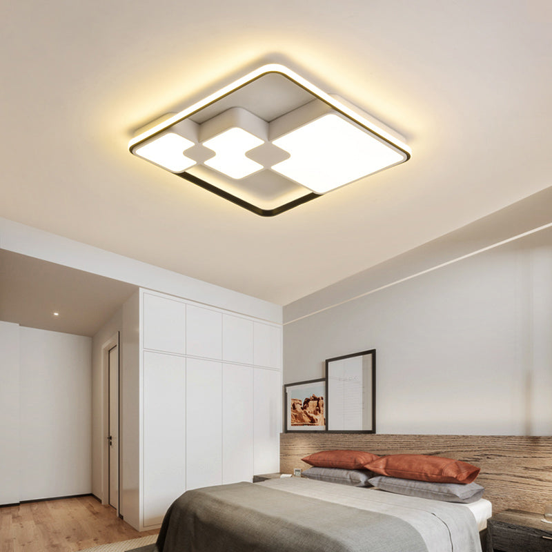 Nordic Style Acrylic LED Ceiling Light - Warm/White Lighting, 18"/23.5" Width
