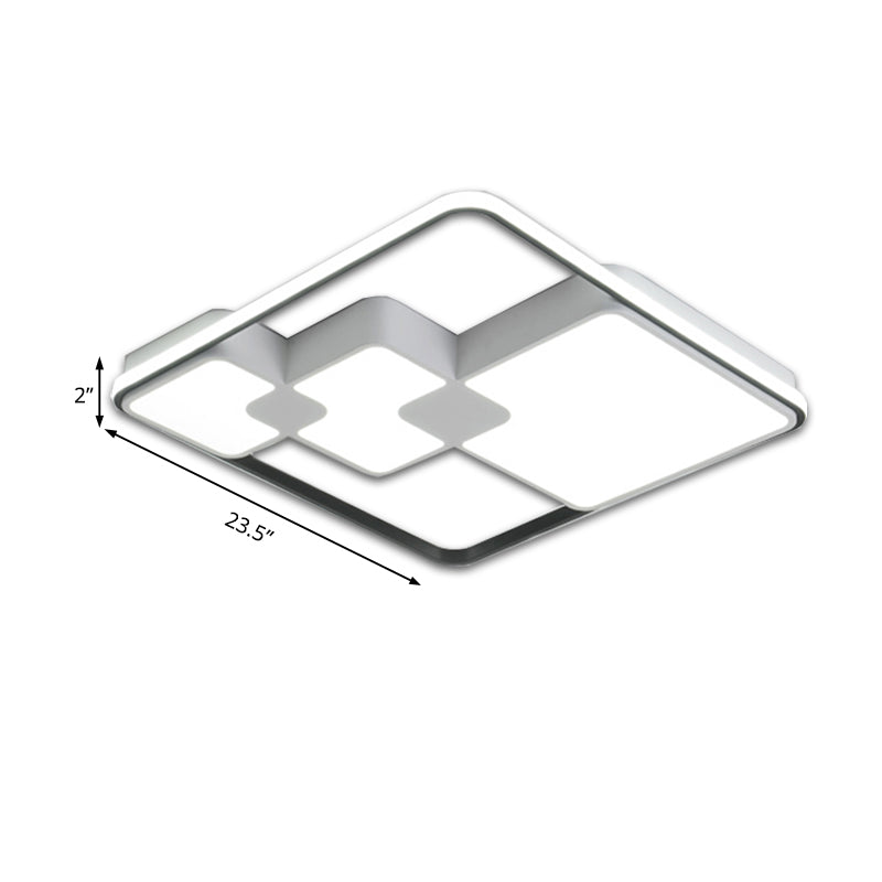 Nordic Style Acrylic LED Ceiling Light - Warm/White Lighting, 18"/23.5" Width