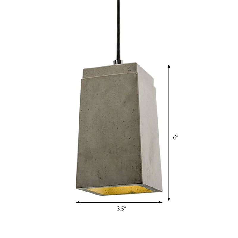 Modern Concrete Pendant Light With Adjustable Cord In Grey