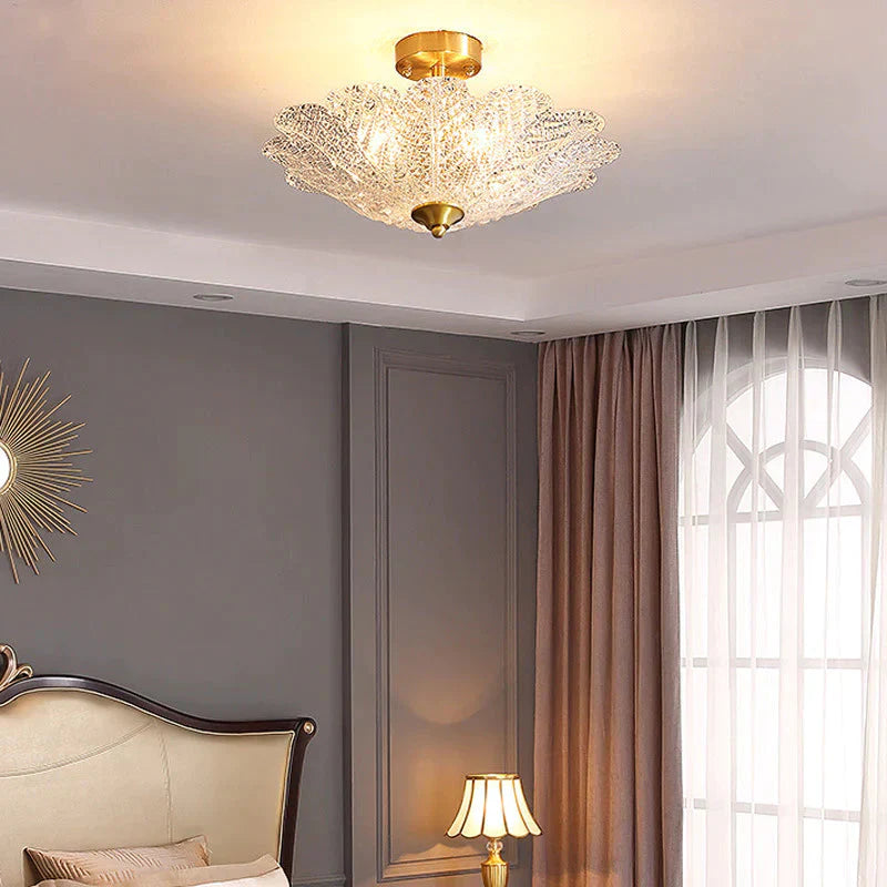 Lampada da soffitto in rame pieno per soggiorno moderno minimalista