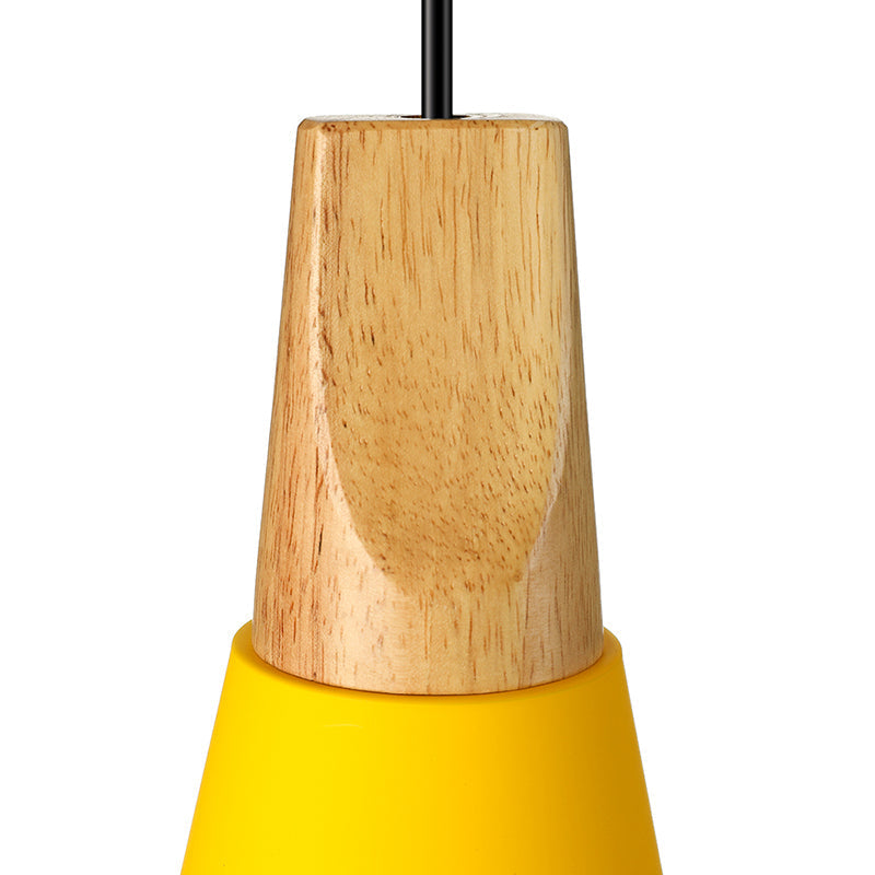 Conical Shade Metal Pendant Light - Contemporary Kitchen Hanging Fixture (5.5"/8.5"/10" W, Grey/Silver/Yellow)