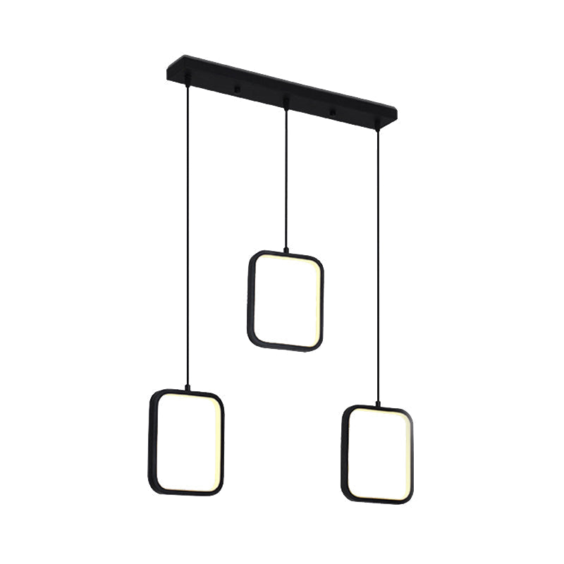 Plafonnier LED carré contemporain en acrylique noir/blanc - Éclairage chaud/blanc