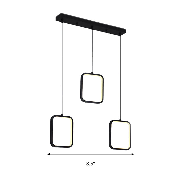 Plafonnier LED carré contemporain en acrylique noir/blanc - Éclairage chaud/blanc